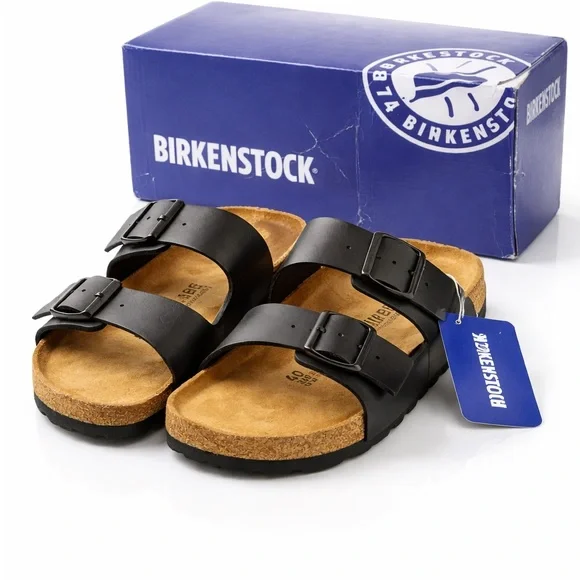 Birkenstock Women's Black Arizona Twin Strap Sandals - Picture 1 of 5